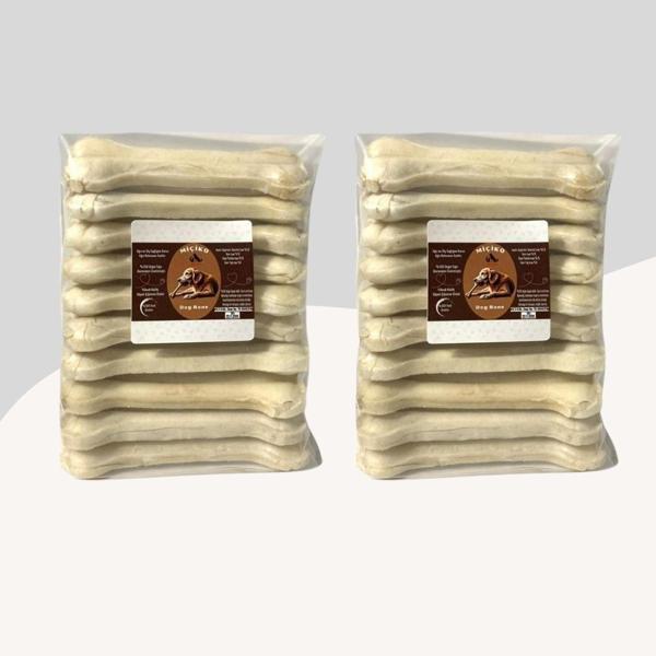Köpekler İçin 12 cm Beyaz Press Çiğneme Kemiği 10Lu 2 Paket - Image 1
