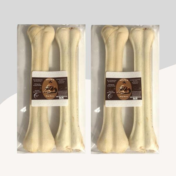 27 Cm Beyaz Press Çiğneme Kemiği 2 Paket (4 Adet) - Image 1