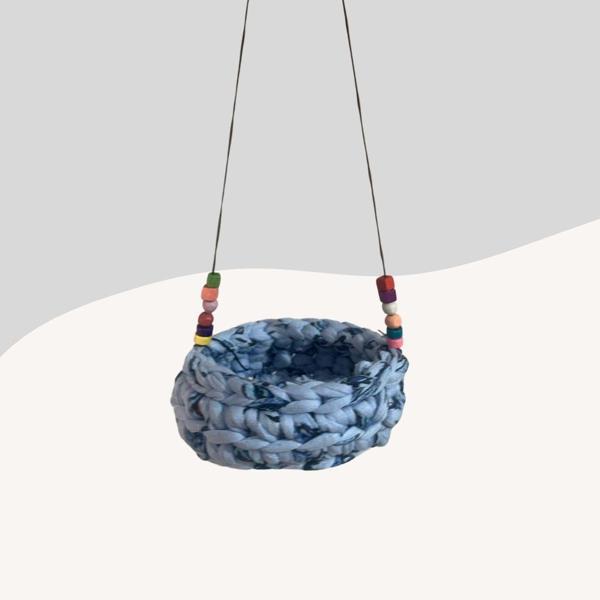 Muhabbet Kuşları için Hamak Salıncak Maci-Lacivert 7cm - Image 1