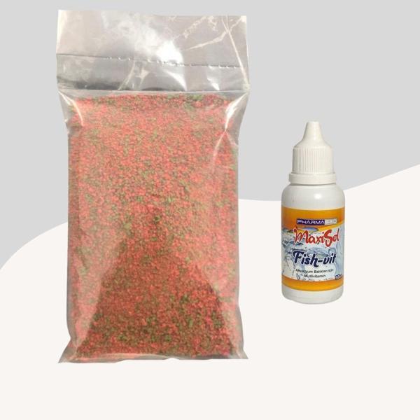 Japon Balıkları Için Balık Yemi 250Gr + Fish-Vit Balık Multivitamin 50cc - Image 1