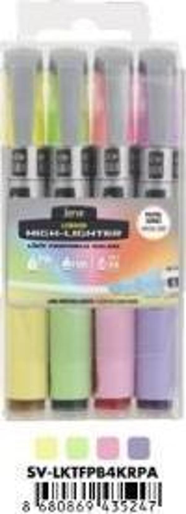 Serve Fosforlu Kalem Likit 4 Renk Pastel SV-LKTFPB4KRPA - Image 1