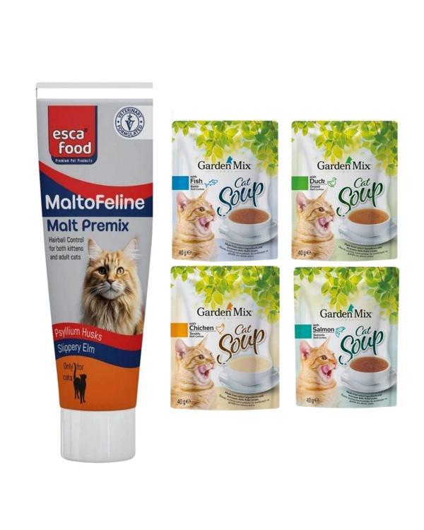 Tüy Yumağı Oluşumu Engelleyici Malt + 4 farklı Aromalı Kedi Çorbası - Image 1