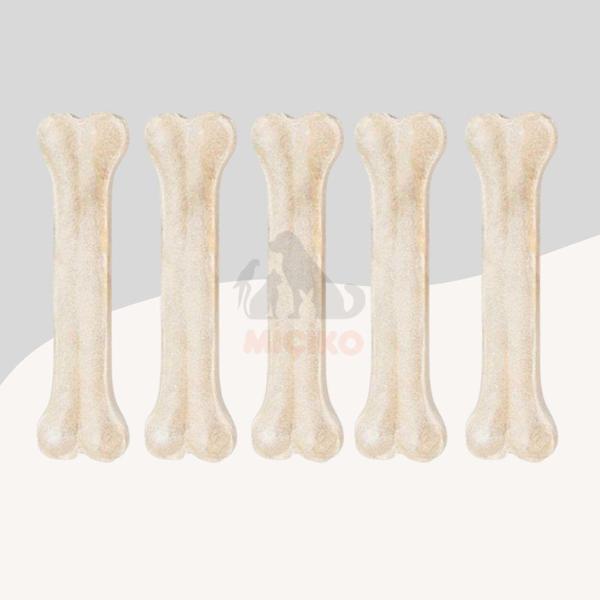 Köpekler İçin Beyaz Press Çiğneme Kemiği 15Cm 5Li Paket - Image 1