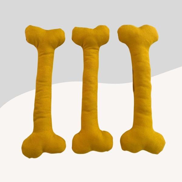 Köpekler İçin Yumuşak Kemik Şekilli Oyuncak 25Cm Sarı - Image 1