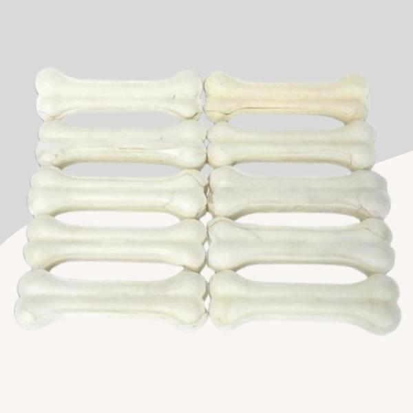 15Cm Beyaz Press Çiğneme Kemiği 10Lu Paket - Image 1