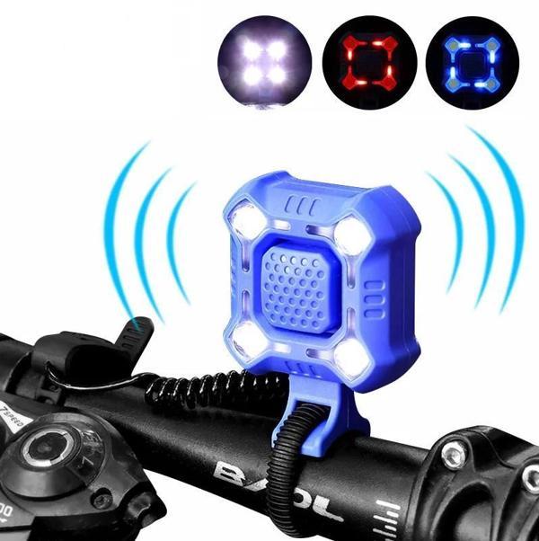 FORTE GT 2122 Bisiklet Ön Işık 350 Lümen 140 DB Usb Şarjlı Yüksek Güçlü Far Korna Mavi Renk - Image 1