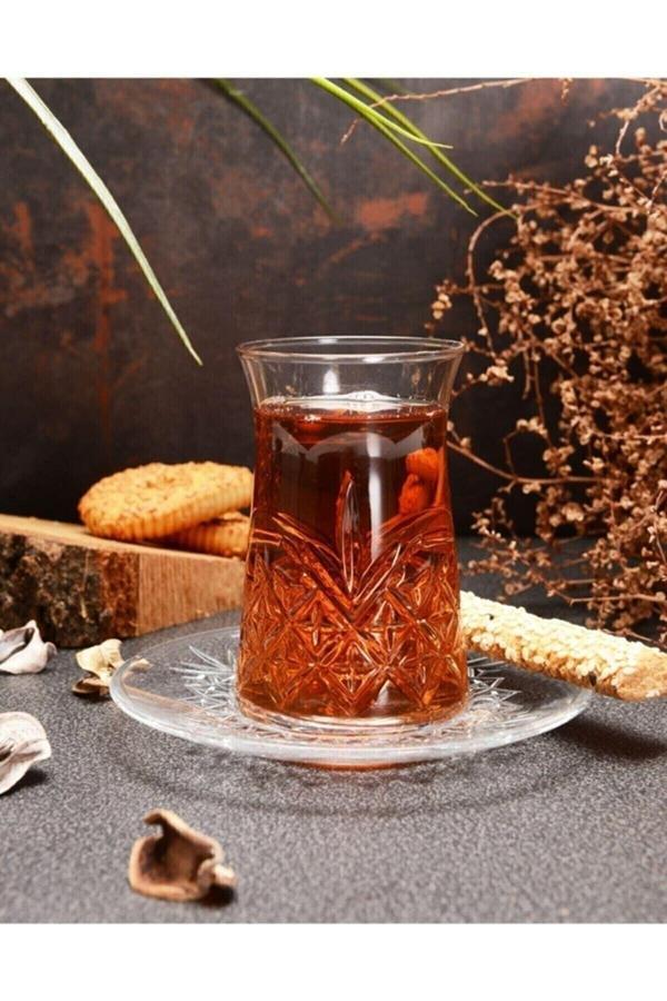 Paşabahçe Timeless Çay Bardağı Ve Çay Tabağı Seti 6 Kişilik - Image 1