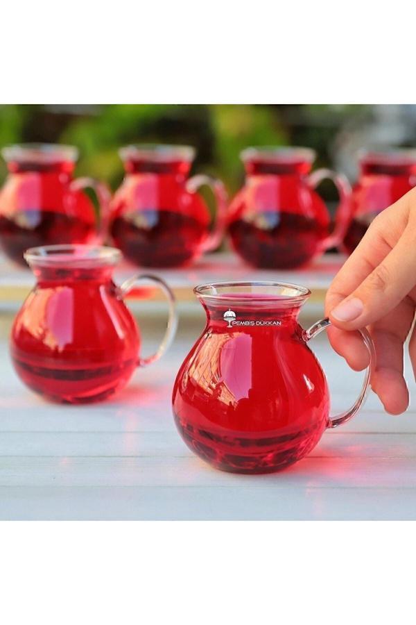 Evdekor Keyfi Ala Borosilikat Cam 6'Lı Çay Bardağı 200Ml - Image 1