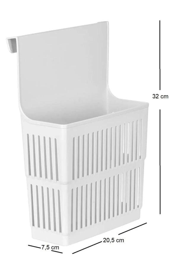 Evdekor Dolap Kapağına Asılabilen Deterjanlık Sünger, Tel Koyma Pratik Plastik Askı Düzenleyici Lüx Askılık - Image 1