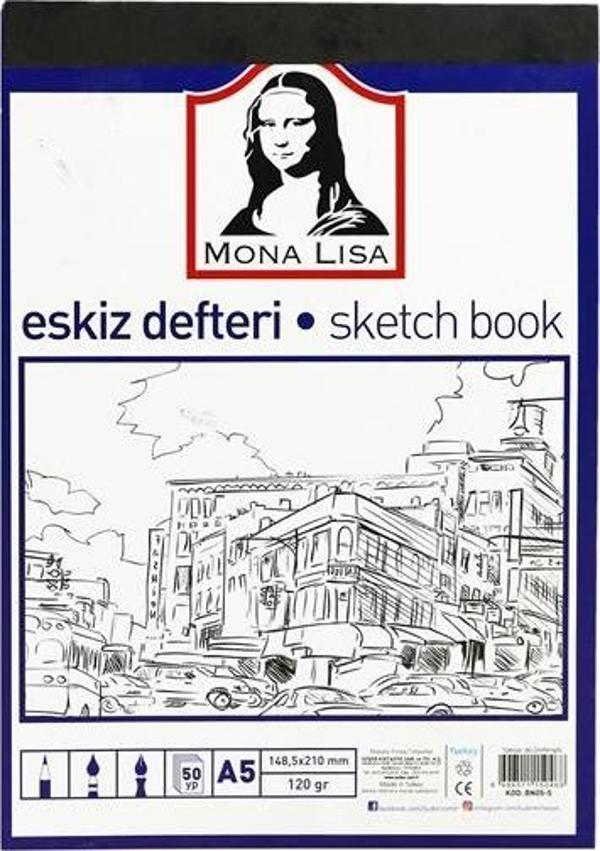 Südor Mona Lisa A5 Aydınger Eskiz Defteri 50 Yaprak 120 Gram Bn05-5 - Image 1
