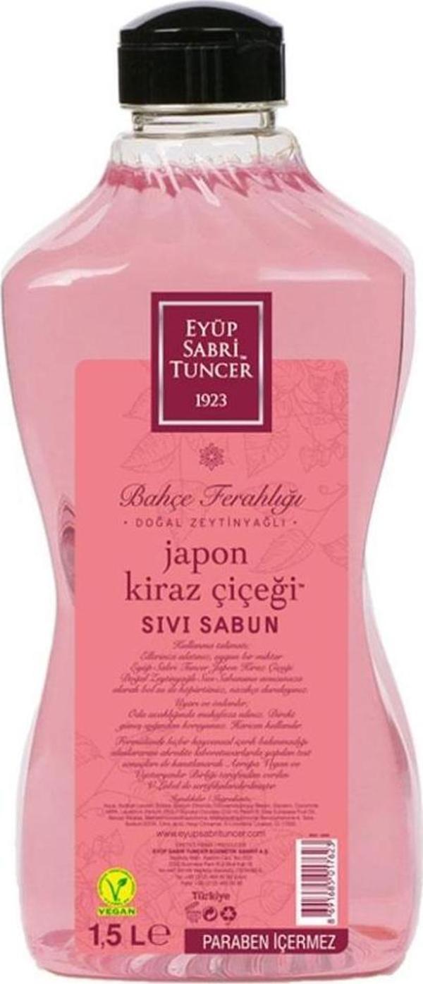 Eyüp Sabri Tuncer 1,5lt Japon Kiraz Çiçeği Sıvı Sabun Doğal Zeytinyağlı - Image 1