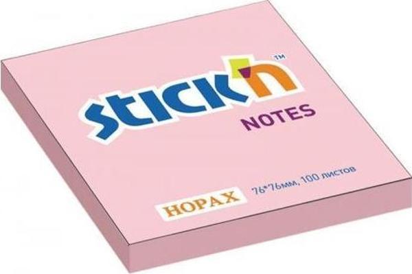 Hopax Stickn 21148 Yapışkanlı Not Kağıdı 100 Yaprak 76Mm X 76Mm Pastel Pembe (12 Koçan) - Image 1