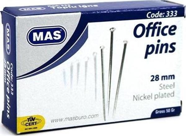 Mas 333 Toplu İğne 28 Mm 50 Gram (24 Kutu) - Image 1