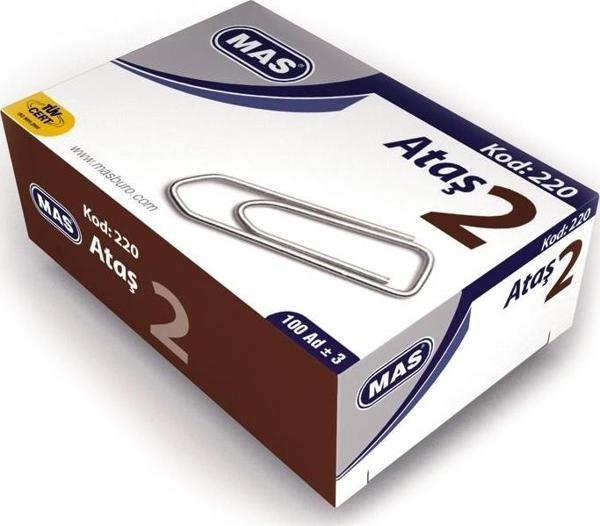 Mas 220 Ataş (Ataç) Nikel Kaplı No:2 100 Lü (24 Kutu) - Image 1