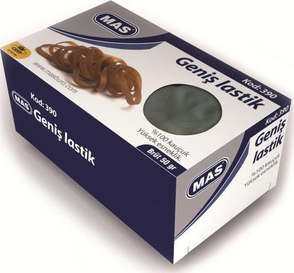 Mas 390 Lastik Kutu Geniş 50 Gram Paket Lastiği (5 Kutu) - Image 1