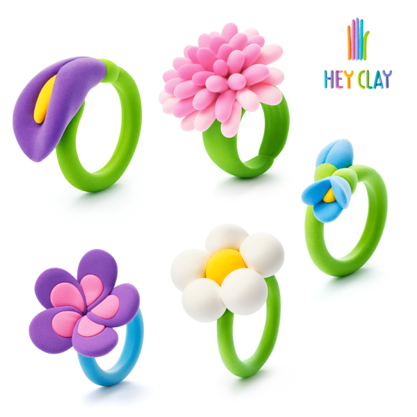 Hey Clay Hava ile Kuruyan Kil (3'lü Kutu) - Takılar (Çiçek Yüzükleri) - Image 1