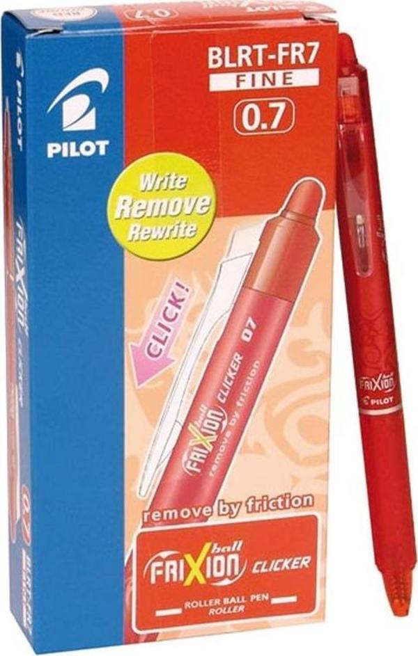 Pilot Silinebilir Tükenmez Kalem Frixion Clicker 0.7 Mm Bilye Uç Kırmızı Blrt-Fr7-R (12 Li Kutu) - Image 1