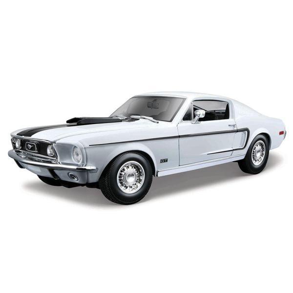 Maisto 1968 Ford Mustang GT Cobra Jet 1/18 Beyaz 31167 - Image 1