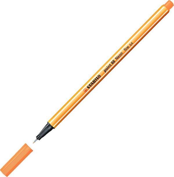Stabilo 88/054 İnce Uçlu Keçeli Kalem 88 Point 0.4 Mm Fosforlu Turuncu (10 Lu Kutu) - Image 1