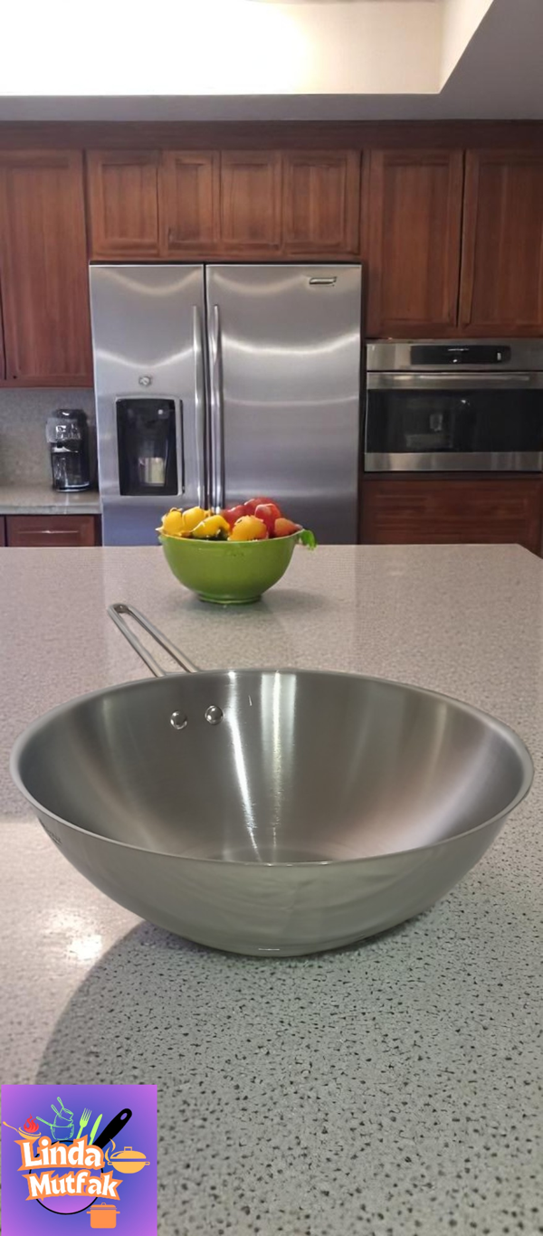 Akdeniz 28 Cm Çelik Wok Tava - Image 1