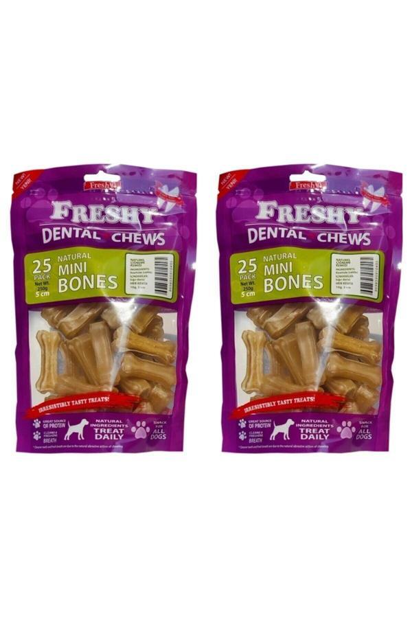 Dental Natürel Pres Köpek Kemirme Kemiği 2'li Set - 5 Santim - 50'li Paket - Toplam 500g. - Image 1