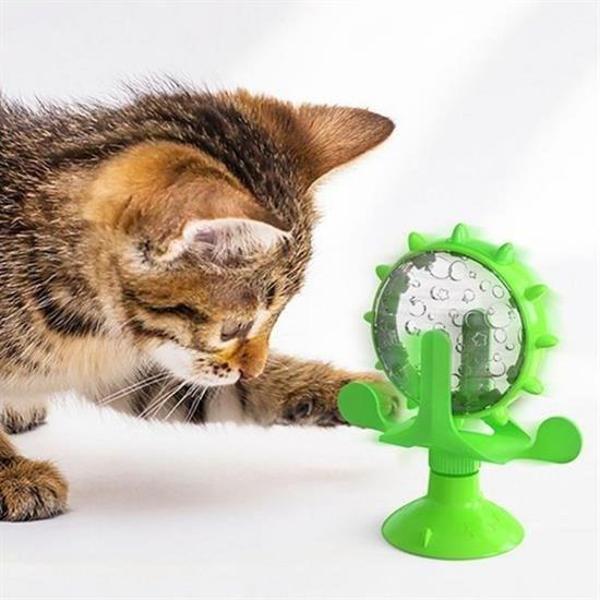 Büro Ev Evcil Hayvanı için Vantuz Zilli Dönen Mama Kaplı Kedi Oyuncağı - Image 1