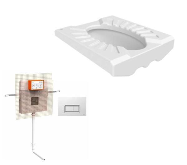 Creavit Omega Çevre Yıkamalı Hela Taşı + VitrA Gömme Rezervuar Set - Image 1