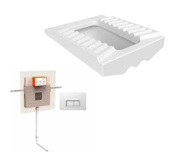 Creavit Çevre Yıkamalı Hela Taşı + VitrA Gömme Rezervuar Set - Image 1