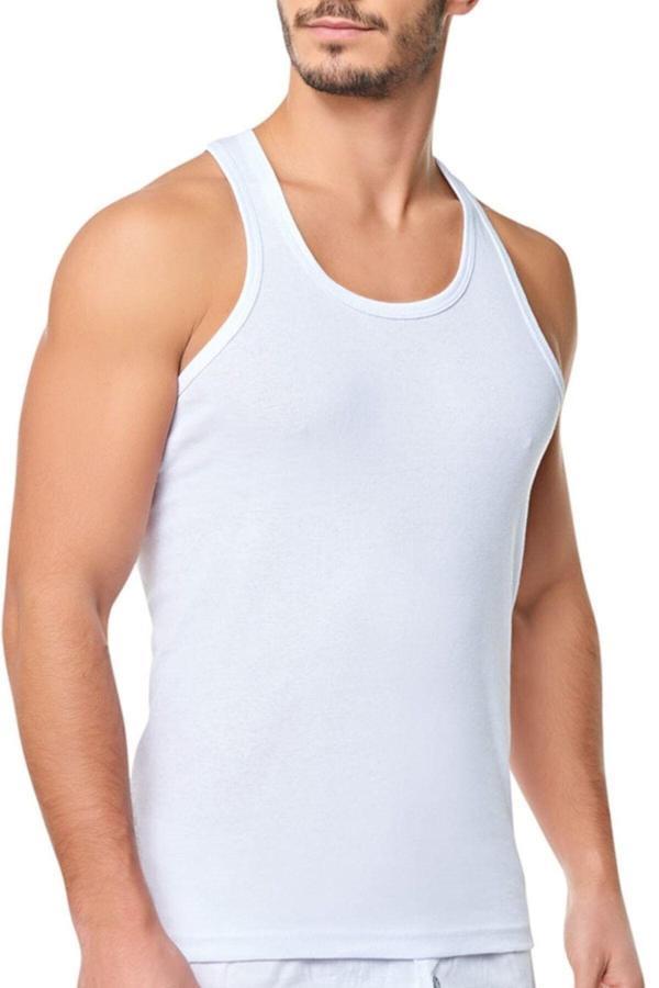 Güryıldız Underwear Güryıldız 3'Lü Beyaz Ribana Sporcu Atlet 24008 - Image 1