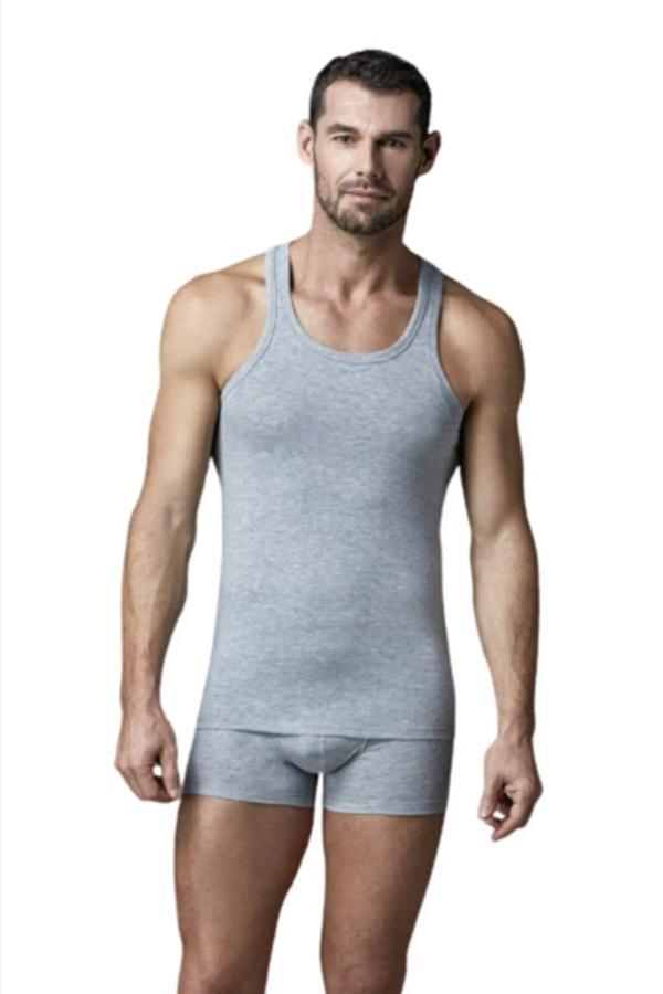 Güryıldız Underwear Güryıldız 12'Li Gri Ribana Sporcu Atlet 24008 - Image 1