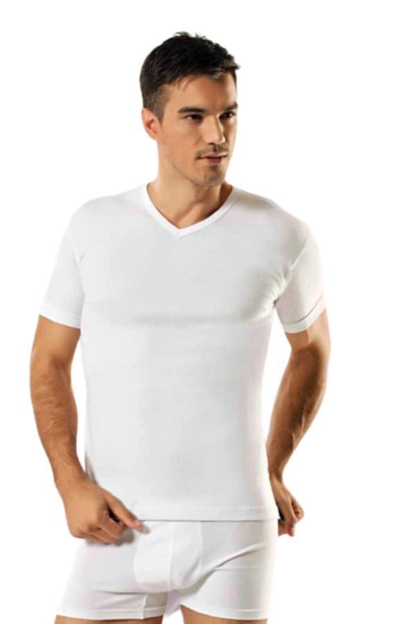 Güryıldız Underwear Güryıldız 6'Lı Beyaz Ribana V Yaka K.Kollu Erkek Fanila 24005 - Image 1