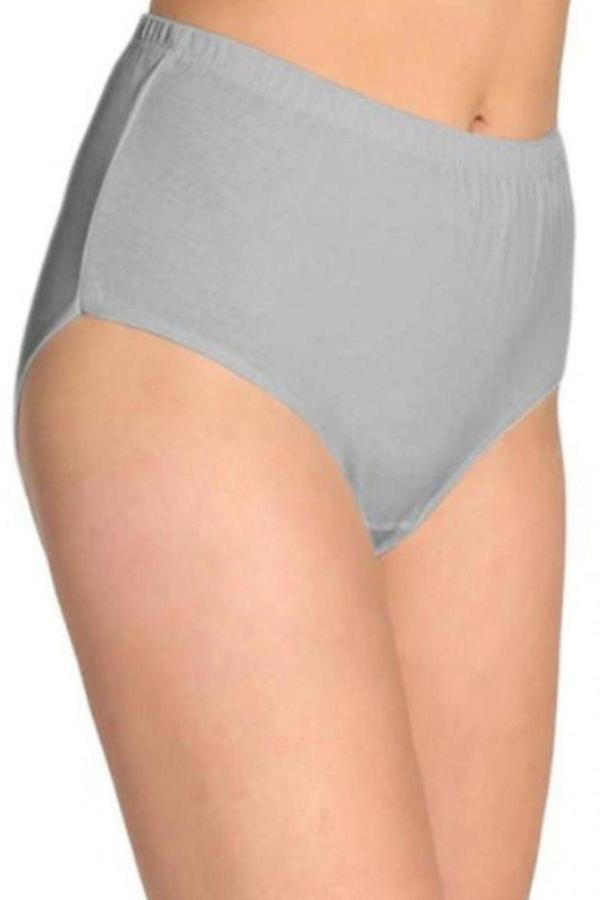 Güryıldız Underwear Gri Penye  Saten Biye Kalpli  Külot 22004 6'Lı - Image 1