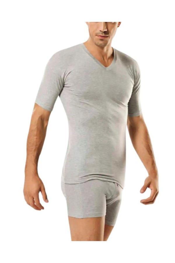 Güryıldız Underwear Güryıldız 12'Li Siyah Ribana V Yaka K.Kollu Fanila 24005 - Image 1
