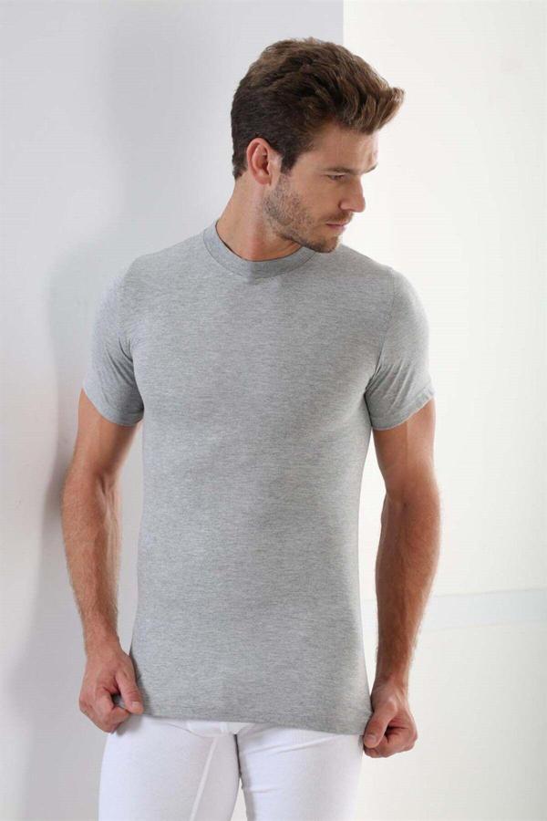 Güryıldız Underwear Gri 6'Lı Penye Erkek Sıfır Yaka Fanila 24007 - Image 1
