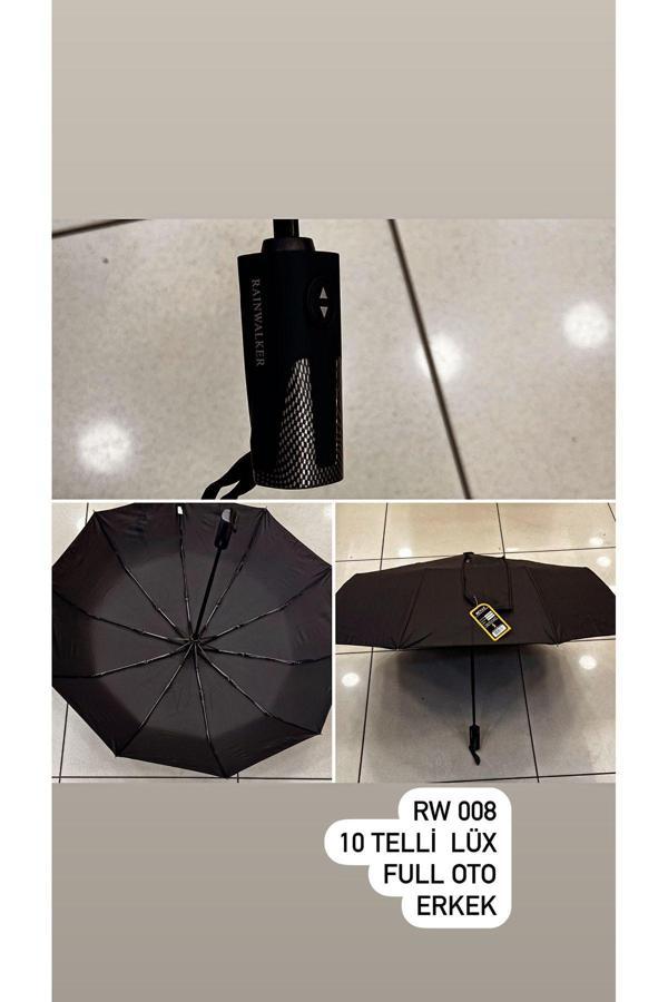 Rainwalker Lüx Kauçuk Saplı Full Otomatik Şemsiye ( 10 Telli ) - Image 1
