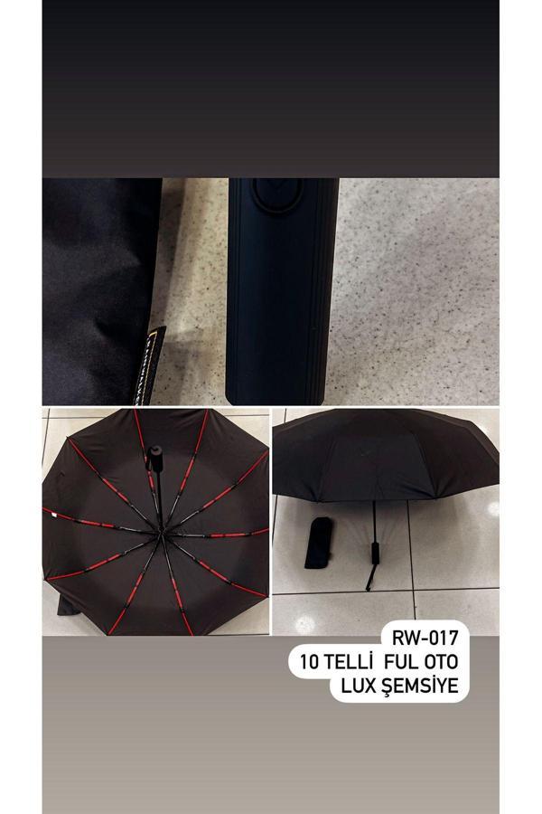 Rainwalker Kauçuk Saplı Full Otomatik Güçlendirilmiş İskelet Şemsiye ( 10 Telli ) - Image 1