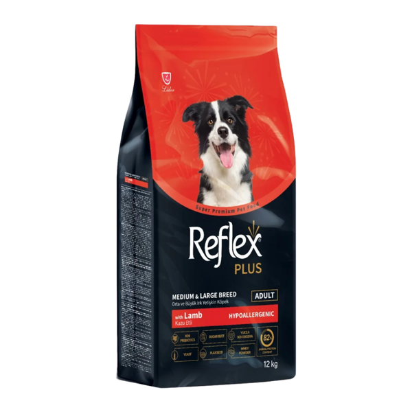 Reflex Plus Hipoalerjenik Kuzu Etli Orta Ve Büyük Irk Yetişkin Köpek Maması 12 Kg - Image 1