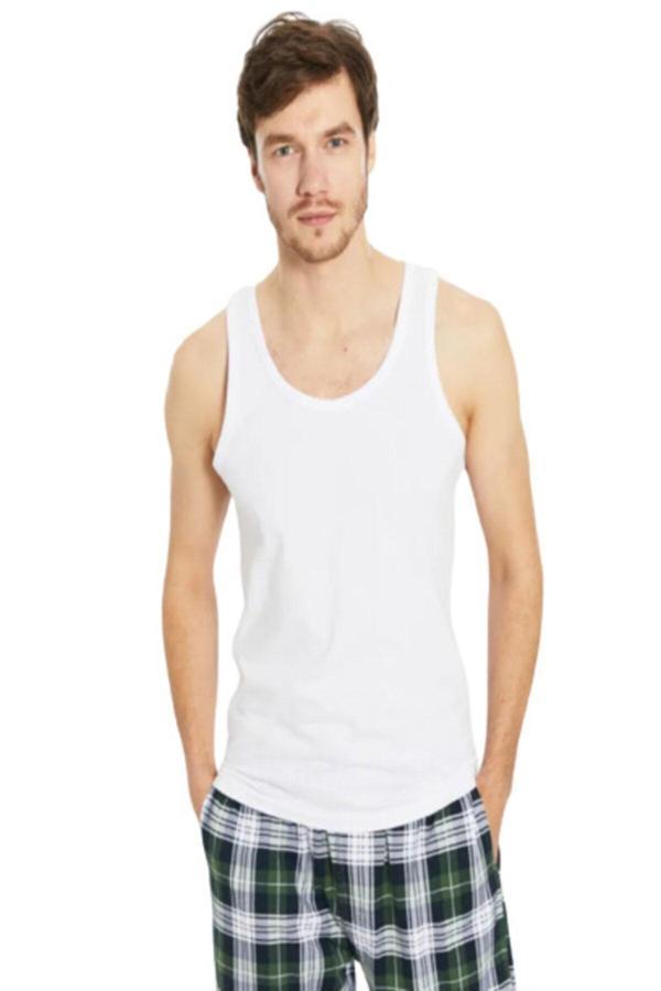 Güryıldız Underwear Güryıldız 3'Lü Beyaz Erkek Ribana Atlet 24002 - Image 1