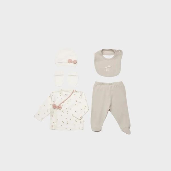 Nessiworld Bibaby Biorganic Sweet Lady 5 Parça Hastane Çıkış Seti 62363 Light Beige - Image 1
