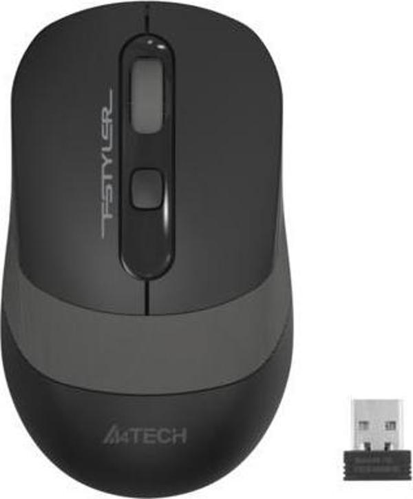 A4 Tech Nano Silent Optik 2000 Dpi Kablosuz Mouse (Sessiz) Siyah-Gri FG10S - Image 1