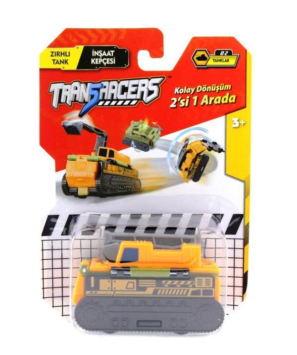 Mega Oyuncak Transracers Dönüşen Araçlar Tanklar Zırhlı Tank / İnşaat Kepçesi - Image 1