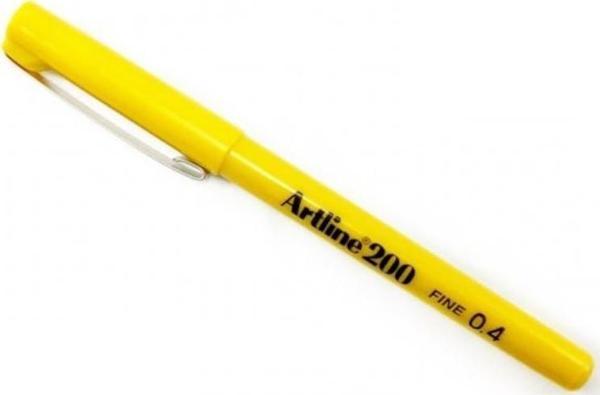 Artline Fineliner Keçe Uç Kalem 0.4 Mm Sarı Ek-200 (12 Li Paket) - Image 1