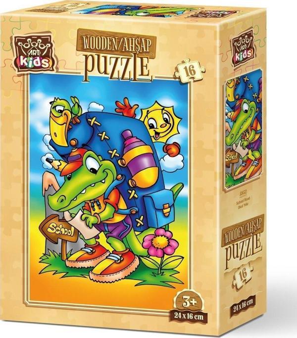 Art Puzzle 16 Parça Ahşap Puzzle Okul Yolu 5852 - Image 1