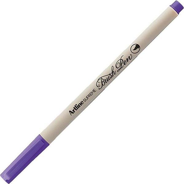 Artline Supreme İnce Fırça Uçlu Markör Kalem Fosforlu Mor Lv-A-Epfs-F Bri Purple LV-A-EPFS-F (12 Li Paket) - Image 1