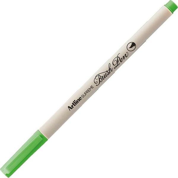 Artline Supreme İnce Fırça Uçlu Markör Kalem Fosforlu Yeşil Lv-A-Epfs-F Flo Green LV-A-EPFS-F (12 Li Paket) - Image 1