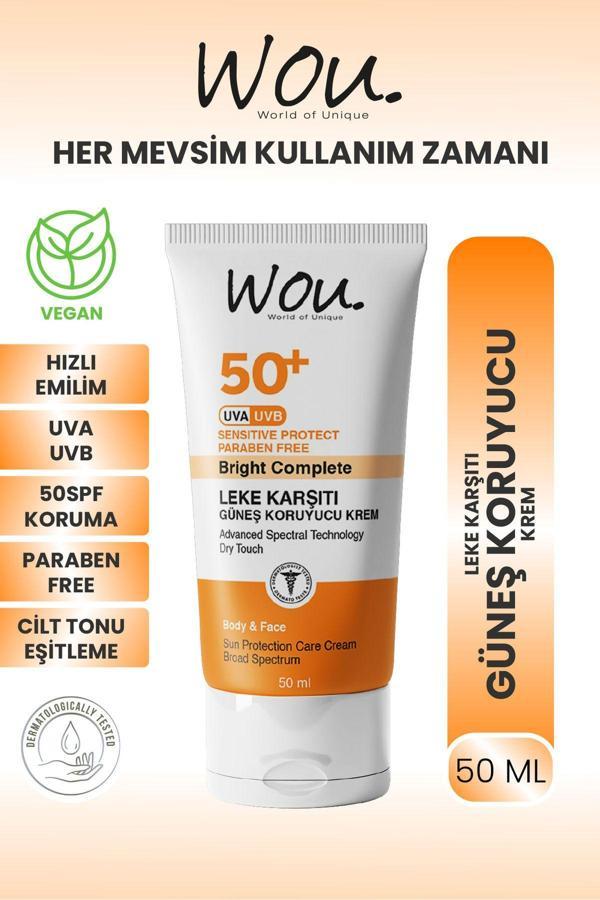 Wou Leke Karşıtı Yüksek Koruma Güneş Kremi Spf50 Yüksek Korumalı Güneş Kremi 50 ML - Image 1