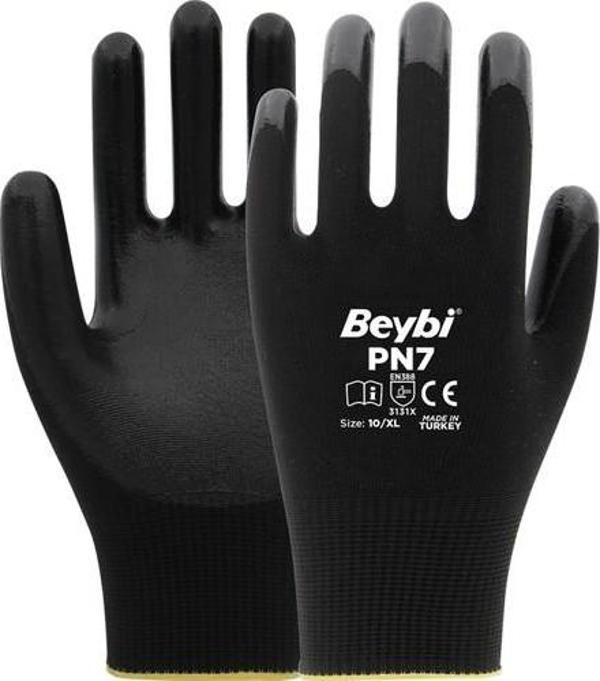Beybi Nitril Poly Pn7 10 Beden Siyah İş Eldiveni En388 3131X (12 Li Paket) - Image 1