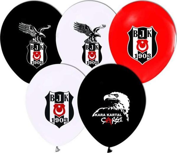 Balonevi Balon 2+1 Beşiktaş Baskılı 12 Inç (8 Li Paket) BMB1112LBS7924 - Image 1