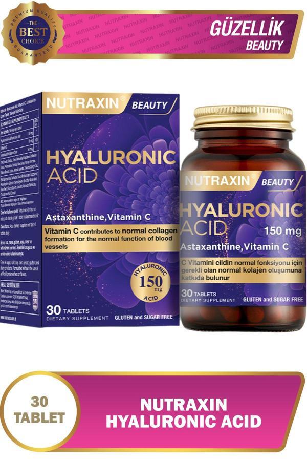 Nutraxin Hyalüronik Asit - (Hyaluronic Acid- Astaksantin-Vitamin C) 30 Adet Tablet - Image 1