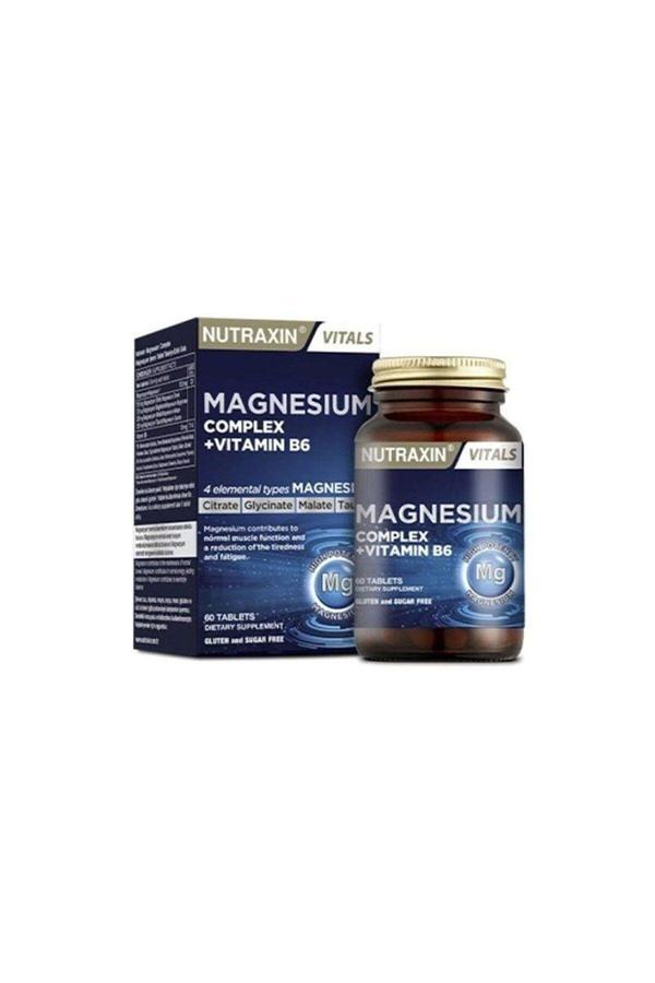 Nutraxin Magnesium Complex Vitamin B6 60 Tablet Sitrat Bisglisinat Malat Taurat İçeren Takviye Edici Gıda - Image 1
